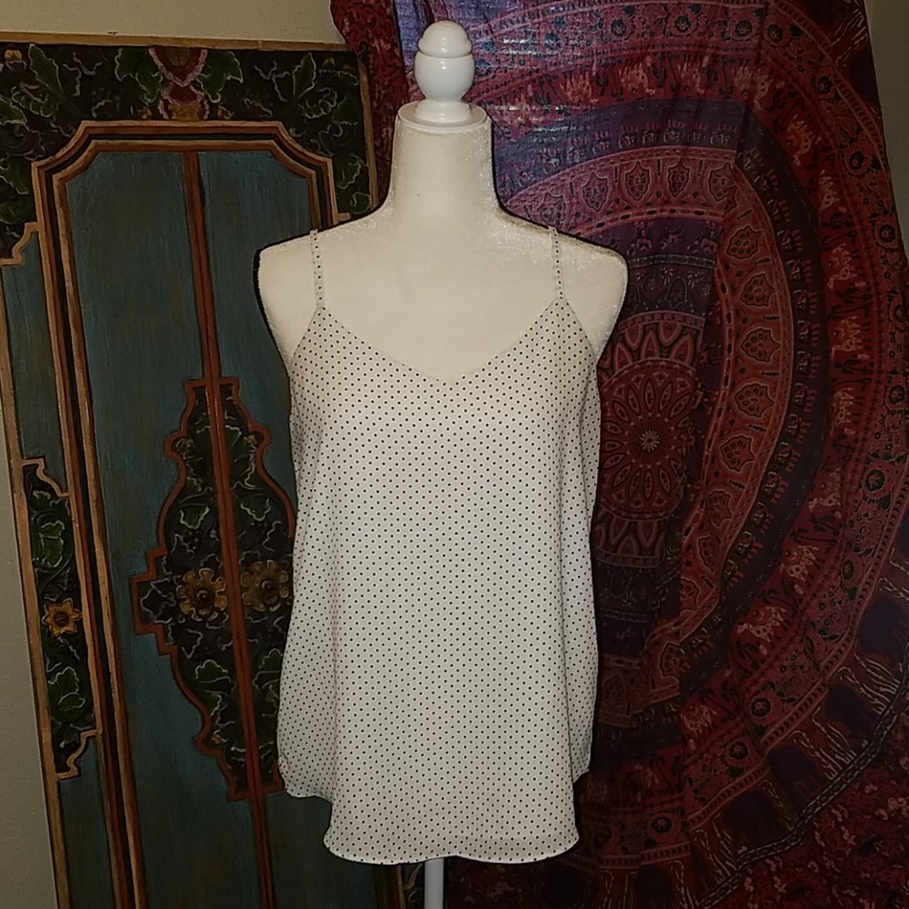 White Polka Dot Top